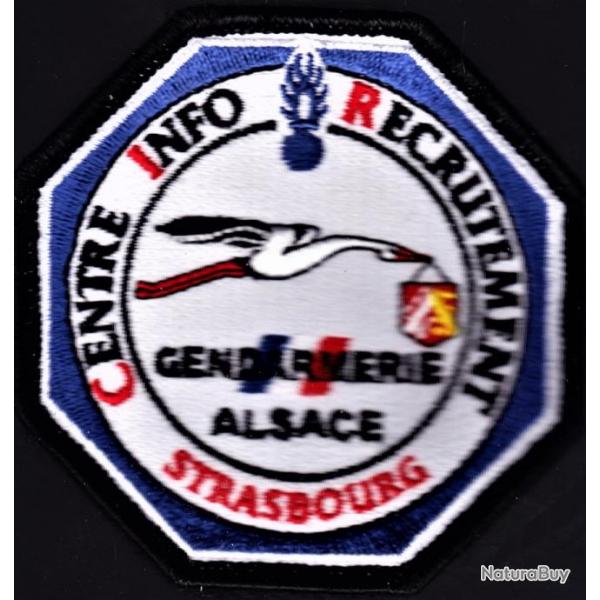 Gendarmerie Alsace. Strasbourg. Centre Info Recrutement. Titre d'paule, tissu brod, velcro.