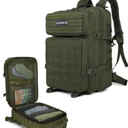 Sac à Dos Militaire Tactique Armée Molle 40L Pêche Camping Chasse Randonnée Trekking Vert Olive