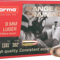 NORMA 9X19 RANGE TRAINING 124GR X50