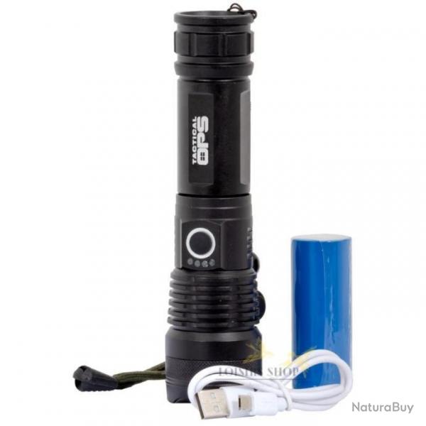 Lampe torche LED 1500 lumens avec zoom et 5 modes - Tactical Ops