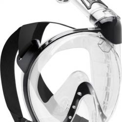 Cressi Duke Masque Complet Intégral Snorkeling Tuba Dry Mixte Adulte Taille M/L TRANSPARENT/NOIR