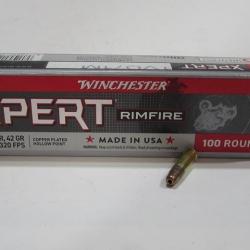 lot 500 cartouches 22lr Winchester Xpert rimfire copper plated hollow point 42 grains