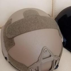 BAL24 CASQUE FAST BALISTIQUE PARE BALLES NIVEAU IIIA TAILLE 54/59 COYOTE AVEC LUNETTE TACTIQUE