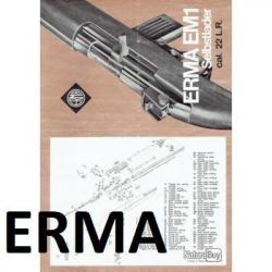 notice ERMA EM1 (envoi par mail) 22LR E M1 - VENDU PAR JEPERCUTE (m2108)