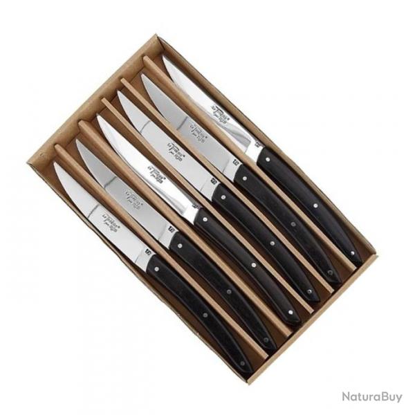 Coffret 6 couteaux de table "Le Thiers " inox brillant, Manche bne [BJB]