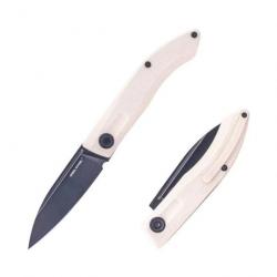 Couteau Real Steel Stella Lux White Manche G10 Lame Acier K110 Black Slipjoint Clip RS7041Z2