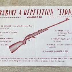 Flyer Carabine SIDNA Calibre 22 LR  Occasion