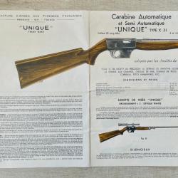 Notice Carabine UNIQUE modèle X51 Occasion