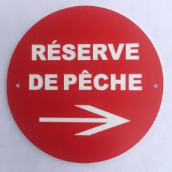 10 panneaux RÉSERVE DE PECHE 5 flèche à droite et 5 flèche à Ø 300 mm signalétique