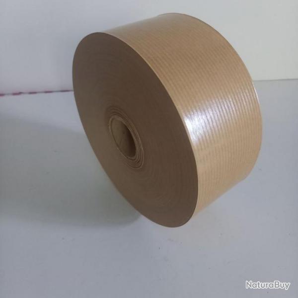 Rouleau de 200 mtres de papier kraft brun gomm pour cartonnage, encadrement, 200 m. x 60 mm de lar