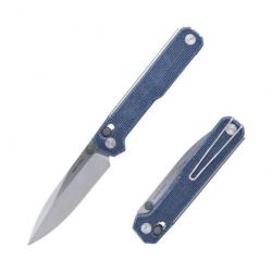 Couteau Real Steel Perix Denim Manche Micarta Lame Acier Nitro-V Crossbar Lock Clip RS7121DM