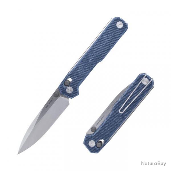 Couteau Real Steel Perix Denim Manche Micarta Lame Acier Nitro-V Crossbar Lock Clip RS7121DM