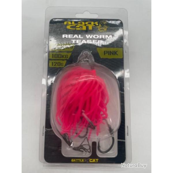 Real Worm Teaser Black Cat Pink 120g