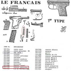 PIECES PISTOLET LEFRANCAIS 6,35 1913