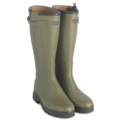 Bottes femmes Le Chameau chasseur Doublées cuir Vert 34 cm