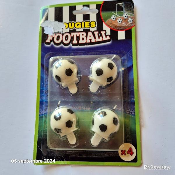 Lot de 4 Bougies Football, en forme de ballon