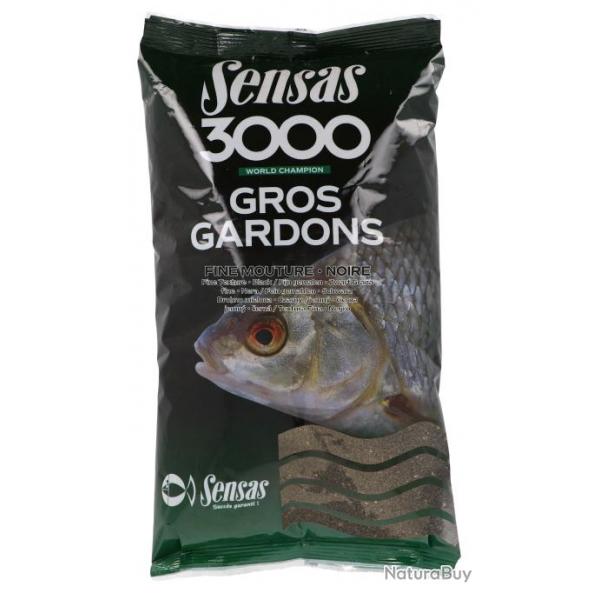 Amorce Sensas 3000 Gros Gardons Fine Mouture Noire 1Kg