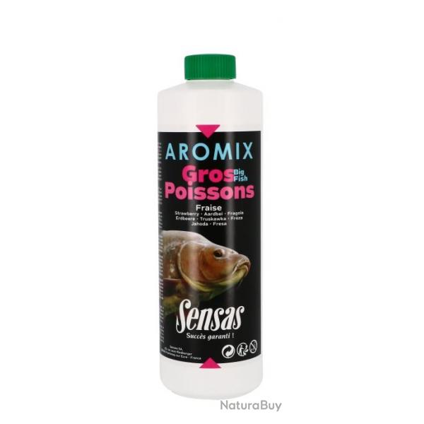 Additif Sensas Aromix Gros Poissons Fraise 500Ml