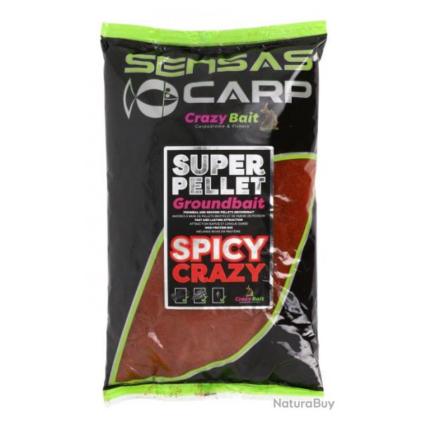 Amorce Sensas Super Pellet Groundbait Spicy Crazy 1Kg