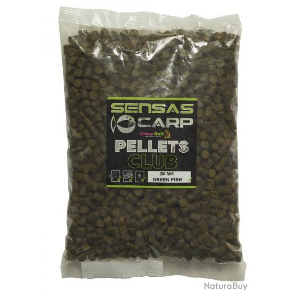 Pellet Sensas Pellets Club Vert Poisson 8Mm - 10Kg