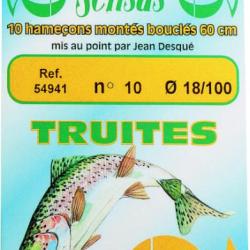 Pochet.10 Hamecons Montes Truites 12/18;