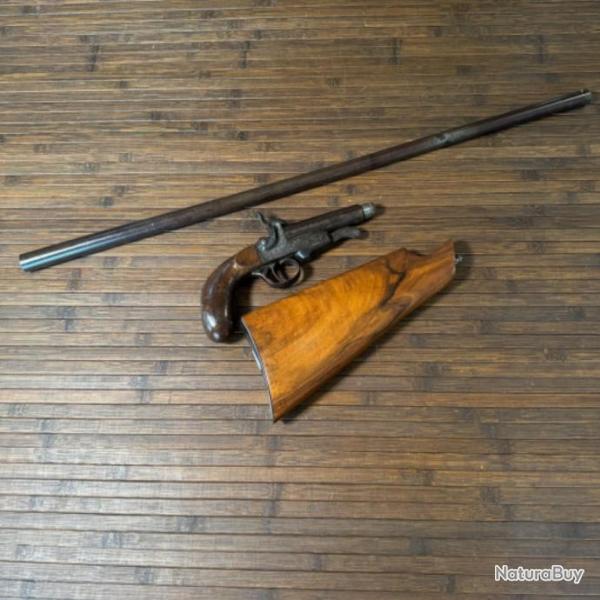 PISTOLET CARBINE DE BRACONNIER DMONTABLE EN TROIS PARTIES