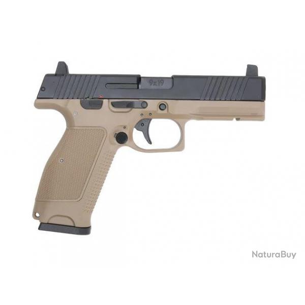 PISTOLET 6MM MKW BLOWBACK METAL NOIR ET TAN