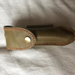 ETUI COUTEAU PLIANT en cuir OLIVE