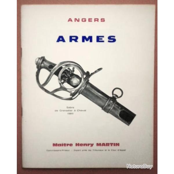 Angers - Armes. Catalogue de la Vente aux Enchres publiques du 24 novembre 1971