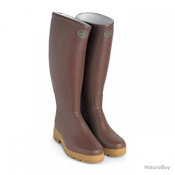 Bottes femmes Le Chameau Saint Hubert Doubles cuir Marron 34 cm