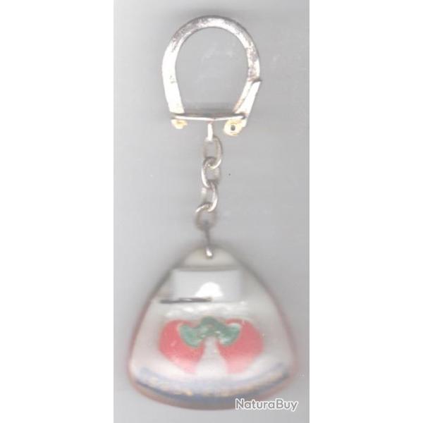 Porte-clefs en plexiglass transparent, reprsentant 1 kpi blanc et 2 paulettes de tradition. Inscr