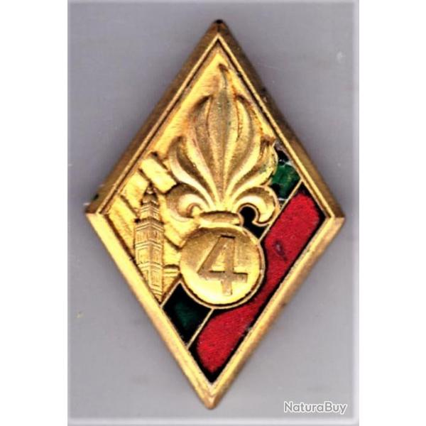 4 REI. 4 Rgiment tranger d'Infanterie. Vlite. dor, matricul, mail grand feu. Drago.