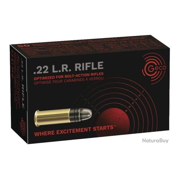 CARTOUCHES GECO RIFLE 22 LR LRN 40GR X50