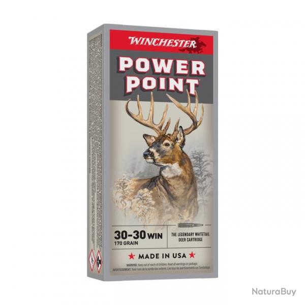 Cartouches WINCHESTER Calibre 30-30 WIN. POWER POINT - Boite de 20 units 170GR (11grammes)