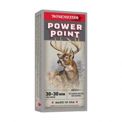 Cartouches WINCHESTER Calibre 30-30 WIN. POWER POINT - Boite de 20 unités 150GR (9,7grammes)