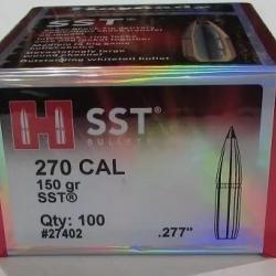 BOITE DE 100 OGIVES HORNADY 270 .277 150GR SST 27402