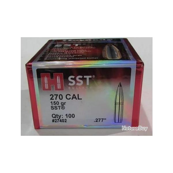 BOITE DE 100 OGIVES HORNADY 270 .277 150GR SST 27402