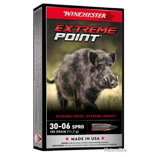 Munitions WINCHESTER extrme point cal.30-06 180gr par 60