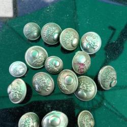 15 boutons grenade aluminium