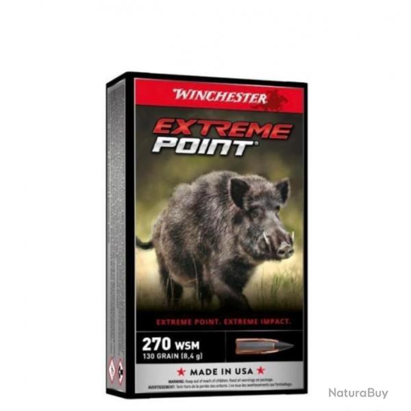 Lot de munition winchester Extreme point 270 wsm / 5 botes / 100 munitions