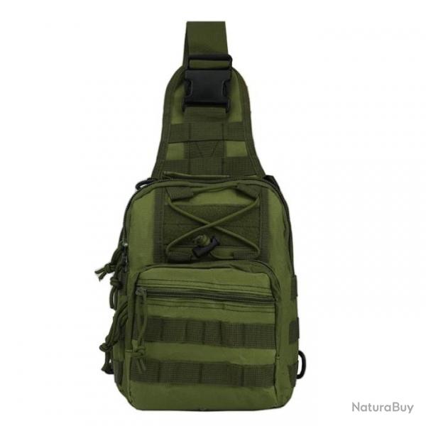 Sac de poitrine tactique Molle  bandoulire tui pistolet, chasse, randonne camping cyclisme vert