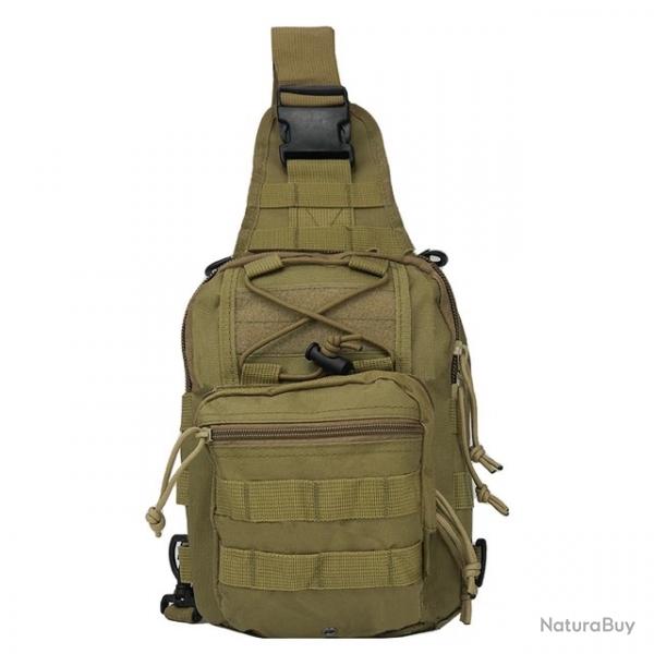 Sac de poitrine tactique Molle  bandoulire tui pistolet, chasse, randonne camping cyclisme TAN