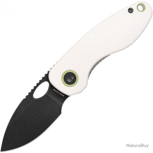 Couteau Vosteed Mini Acorn White Manche G10 Lame 14C28N Blk IKBS Linerlock Clip VOSA3403