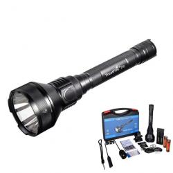 Lampe Torche LED 2300 Lumens Rechargeable Chasse Camping Autonomie Longue Distance Étanche IPX8