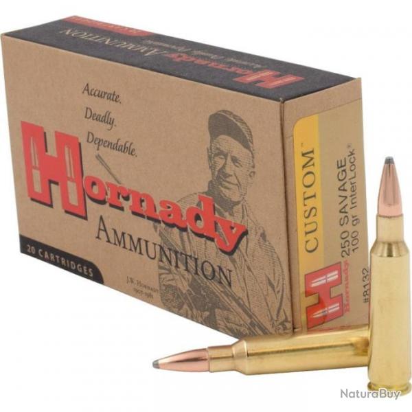 Balles Hornady Custom 250 Savage 100GR Interlock