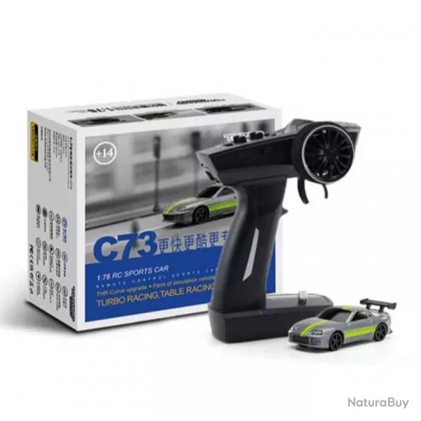 Mini Voiture lectrique tlcommande 1/76me RC Sport Grise et Verte