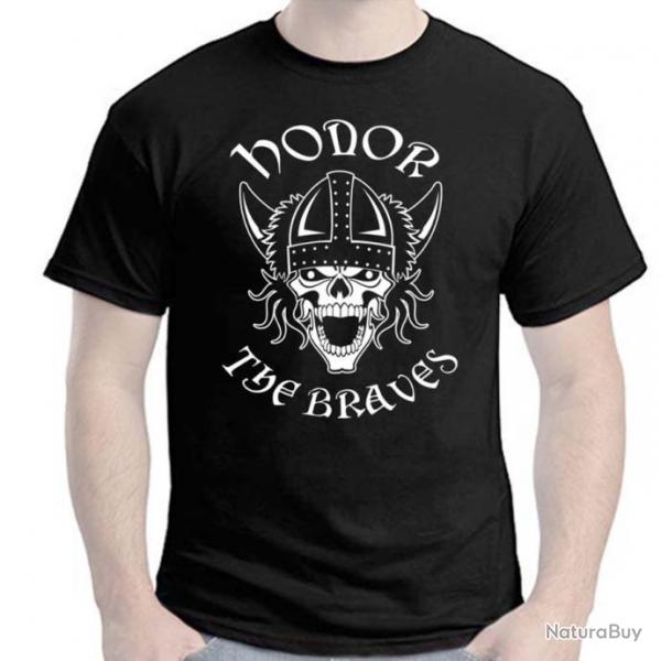 T-SHIRT - HONOR THE BRAVES - Viking Guerrier Thor Casque -  Ide cadeau anniversaire Nol Collgue