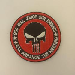 Patch brodé punisher militaire velcro Diamètre 8cm