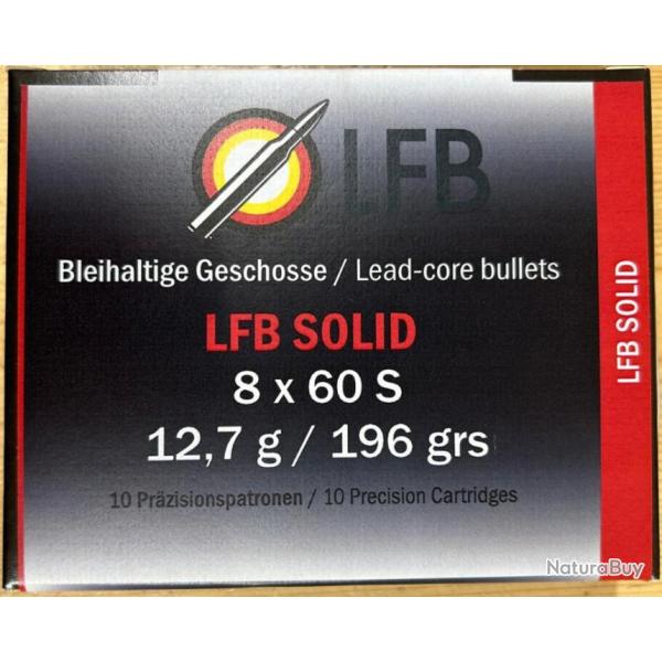 Munitions LFB calibre 8x60 S SM TMS HP 12,7 g. boite de 10 munitions