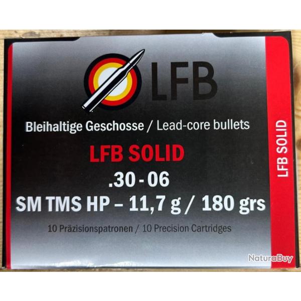 Munitions LFB calibre .30-06 SM TMS HP 11,7 g. boite de 10 munitions